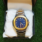 Patek Philippe Blue Dial – Master Copy | Two-Tone Silver & Gold Strap | Master Lock
